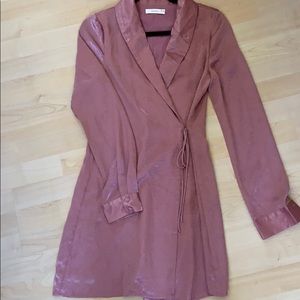 Satin Pink Collared Dress